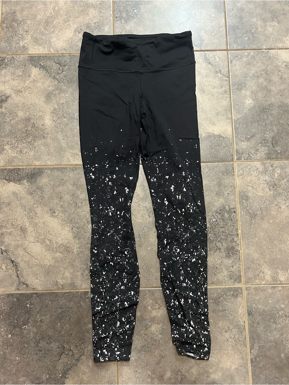 Black metalic Splatter Print Leggings